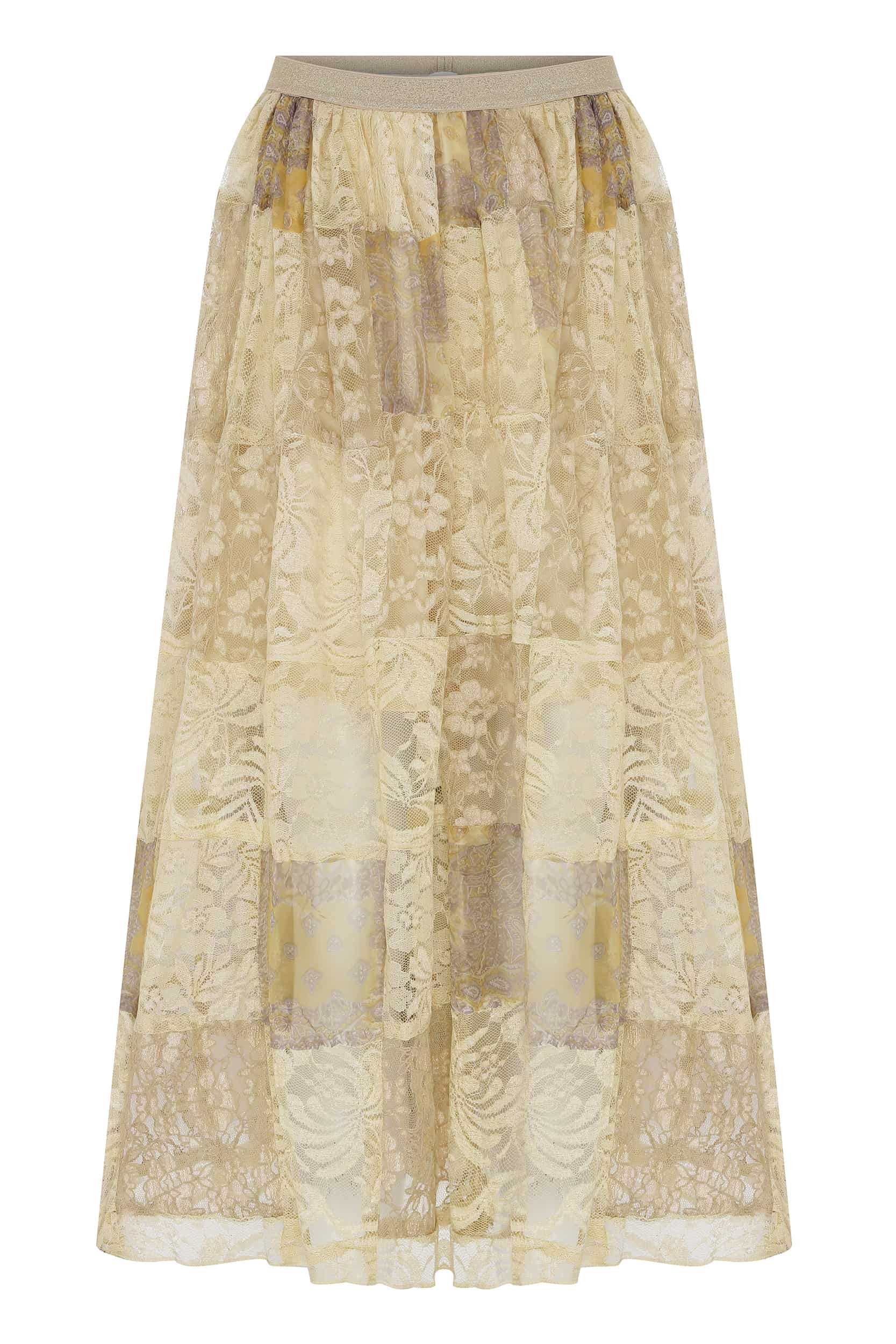 Patterned Beige Long Skirt – Rocco